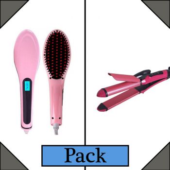 Pack of 2 Hair Straightener Brush - Nova Hair Straightener